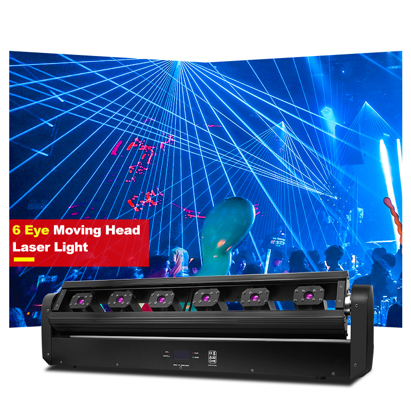 SHTX Wholesale Price 6 Eyes Dmx Rgb 3in1 Led Full Color Led Beam Moving Head Laser Light for Dj Disco Club Event Stage Colorful