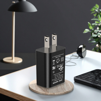 Chargeur mural double USB Shenzhen Lvxiangyuan, 2 ports, 5V 2A 10W, certifié CUL FCC, éco-responsable, avec horloge électronique LED