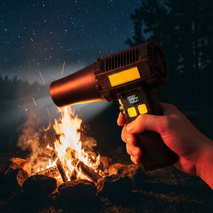 Portable USB Rechargeable Violent Turbo Fan with Digital Display LED Light High Speed Air <b>Blower</b> for <b>Car</b> Detailing and Camping - Product Image 4