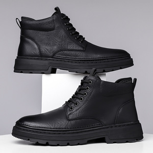 รองเท้าบูทมาร์ตินบุขนสำหรับผู้ชาย ฤดูใบไม้ร่วง ฤดูหนาว พื้นหนา อุ่นสบาย เหมาะสำหรับใส่ทำงานลำลอง - Product Image 3