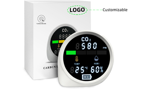 안전 CO2 이산화탄소 가스 감지기 WiFi 실내 공기질 모니터 온도 습도 모니터링 400-5000ppm 범위 흰색 - Product Image 2