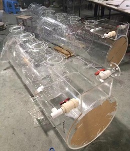 Bouchons d'extrémité de <span class=keywords><strong>tube</strong></span> en PMMA acrylique sur mesure usinés CNC / coulés, services de perçage, taraudage, découpe et moulage, faible MOQ - Product Image 1