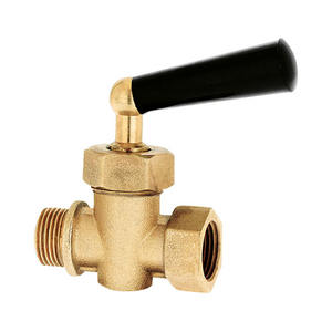 Rubinetto valvola in ottone da 1/4 di pollice con maniglia nera per uso idraulico - Product Image 1