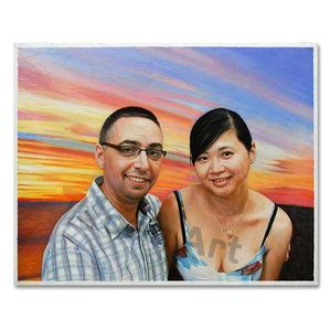 Pintura al Óleo de Retrato Personalizado Exclusivo, Pintado a Mano, Pintura de Pareja Personalizada para Regalo de Boda, Aniversario o Compromiso - Product Image 1