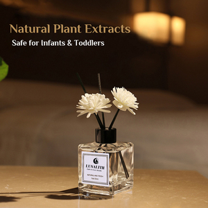 LunaLith Wholesale 50ml Artificial <strong>Flower</strong> Reed Diffuser | Car Air Freshener <strong>Luxury</strong> Fragrance Set Custom <strong>Box</strong> for Bulk Order - Product Image 3