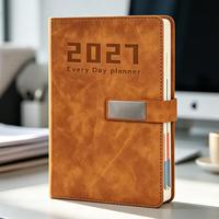 OEM Premium 2027 Wochen- und Monatsplaner Englisch Französisch Spanisch Tagebuch Notizbuch PU-Einband Journal Mit LOGO