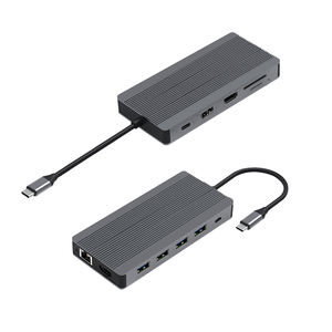 USB C Hub 12 in 1 3.0 Type-C 4K HDMIPD急速充電SD/TFRJ45イーサネットドッキングステーション (Macbook Air Pro用) <span class=keywords><strong>Dell</strong></span> XPSHPラップトップ - Product Image 2