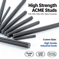 ACME Threaded Stud M16 M24 M36, HDG & Black Phosphate, Grade 4.8 A193 B7M High Tensile Industrial Threaded Rod