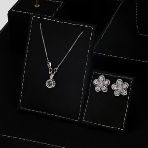 Conjunto de soporte de exhibición de joyería cubierto de microfibra clásico de lujo Jinsky diseño personalizado accesorios Premium para pendientes anillo collar - Product Image 4