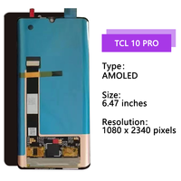 Layar AMOLED Asli untuk Penggantian LCD HP TCL 10 Pro, Perakitan Digitizer