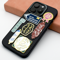 Pin Insignia Adhesivo con Logo Personalizado 3M Dorado para Móvil Baréin Omán EAU Catar Arabia Saudita Kuwait Sticker Metálico para Funda de Teléfono