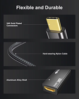 Câble adaptateur haute vitesse 48Gbps 8K 60Hz USB 3.1 Type-C vers HDMI AF Câble d'extension USB C vers HDMI Adaptateur USB C HDMI 2.1