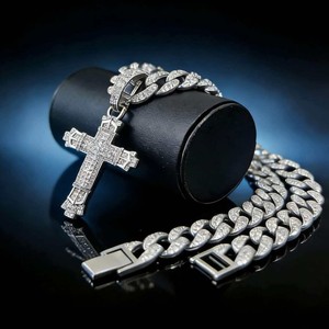 Hip Hop <b>Cross</b> Pendant European and American Personality Versatile Zinc <b>Cross</b> Necklace for <b>Men</b> - Product Image 1