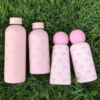 Gobelet isotherme en acier inoxydable ZB avec paille et nœud papillon, ensemble de 1000 ml, tasse à thé au lait portable avec poignée, vente en gros, sans BPA