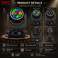 4-in-1 LED Mini 7*40W Bee Eyes Moving Head Light mit DMX512-Steuerung für Partys
