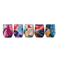 Beauchy meilleur vendeur 2024 cadeau promotionnel gobelet à vin géométrie motif 12oz gorgée tasses en acier inoxydable café voyage tasse