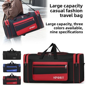Oxford Cloth Waterproof Multifunctional Gym <b>Bag</b> Fashionable <b>Foldable</b> Handheld Travel Luggage Drawbar Zipper Crossbody Strap - Product Image 1