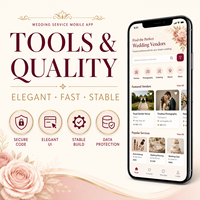 Développement d'application de marché de services de mariage fiable pour iOS et Android avec comparatif de packages et annuaire des fournisseurs