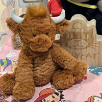 Peluche British Jelly Wave Series : Lion Bouclé, Singe, Poupée Dragon Ondulé, Vache des Highlands Bouclée