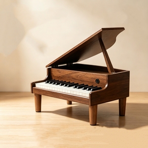 Piano à queue en bois naturel pour bébé, 37 touches, clavier de percussion pour enfants, jouet pour l'éveil musical (vente en gros) - Product Image 2