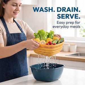 Ensemble de 6 paniers de vidange double couche pour évier avec poignée, multifonctionnel pour cuisine, bol à fruits, lavage, séchage et rangement alimentaire - Product Image 4