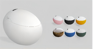 Cuvette de siège de toilette monobloc en forme d'oeuf ovale Réservoir de toilette intelligent brillant et intelligent Fonction de télécommande avancée personnalisable - Product Image 3
