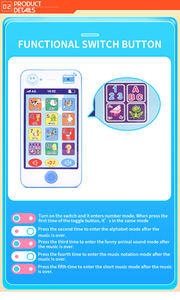 เด็กโทรศัพท์มือถือดนตรีของเล่นเครื่องการศึกษาการเรียนรู้ light - Product Image 3