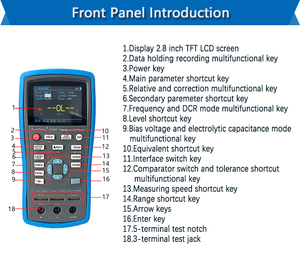Medidor Digital Portátil de Frequência de Teste de 100Hz para Capacitores Eletrolíticos e Testador <span class=keywords><strong>DCR</strong></span> ET432 LCR Bridge - Product Image 4
