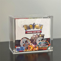 Boîte de protection pour booster TCG, boîte de présentation en acrylique, couvercle magnétique, base noire, étui de protection TCG