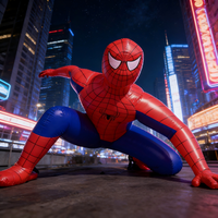 Publicité gonflable durable en PVC avec impression LED UV, motif dessin animé mignon Marvel, pour événements, fêtes, promotions - Installation facile, étanche, moderne