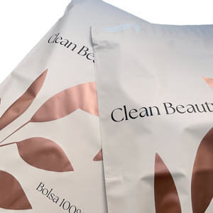 ถุงขนส่งสีพีชรักษ์โลก - ถุงโพลีเมลเลอร์พิมพ์ลายฟอยล์สีโรสโกลด์ ย่อยสลายได้ สำหรับบรรจุภัณฑ์ที่ยั่งยืน - Product Image 1