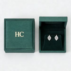 Caja de Piel Sintética de Alta Gama Personalizada para Pendientes con Inserto de Terciopelo, Logotipo Impreso en Cuatro Colores, Proveedor Mayorista de Fábrica de Empaques para Joyería - Product Image 3