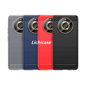 เคสมือถือเนื้อคาร์บอนไฟเบอร์ lichicase ลายขนแปรง TPU ป้องกันการตกสำหรับ realme 11 Pro PLUS แบบนิ่ม - Product Image 3
