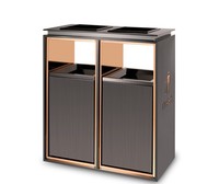 Support deux compartiments poubelle boîte de rangement rue recicing plastique pédale poubelle acier 50l pour cuisine extérieure poubelle