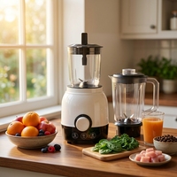 Blender multifonction portable, robot culinaire, presse-agrumes, moulin à épices, mixeur, pot en PC de 1,6 L, lames en acier inoxydable, moteur puissant de 800 W