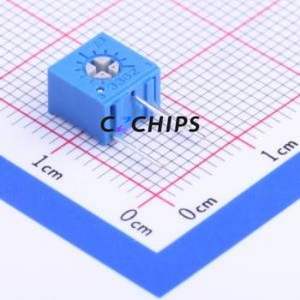 Resistencia Ajustable/Potenciómetro 3362W-1-104LF, Componente de Orificio Pasante (THT)-3P, Resistencia de 7x6.6mm, 100kOhm, 10%, 500mW, 100ppm ℃ - Product Image 1
