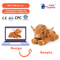 Boneka Sapi Highland Coklat Kustom, Dapat Dipanaskan di Microwave, Berbobot, Super Lembut, Terbuat dari Kapas PP, Boneka Empuk yang Menenangkan