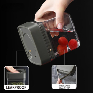 Recipiente Redondo Hermético de Plástico de Grado Alimenticio Libre de BPA <span class=keywords><strong>Vacare</strong></span>, Sellado al Vacío, Apertura con un Botón, Organización de Despensa de Cocina - Product Image 4