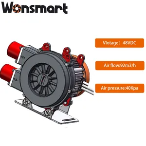 Hoog Luchtvolume 67m 3/H Dc Borstelloze Luchtblazer 28kpa Hogedrukventilator 145*120Mm Turbineblazer Voor Brandstofcelmachine Met Ce