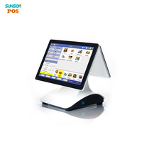 Système de point de vente Sunson SP08 en gros, écran tactile 10 points, Windows Android OS, écran LED 15,6 pouces, WiFi Bluetooth, 4 Go/8 Go/16 Go, garantie 3 ans