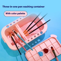 Vente en gros Tout-en-un Design pratique pour la peinture à l'huile d'art Ensemble de trois pièces comprenant un porte-pinceau et un seau de lavage