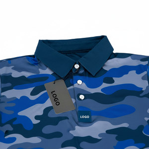 Sublimation forêt Camouflage motif imprimé Polyester Golf T-shirts Logo personnalisé grande taille hommes Golf polos pour hommes - Product Image 1