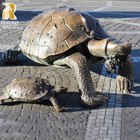 Statue de tortue en bronze de grande taille, décoration de jardin, parc, extérieur, design célèbre, art