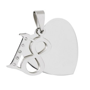 Ciondolo in Acciaio a Forma di Cuore 18, Charm e Pendenti in Cristallo - Product Image 2