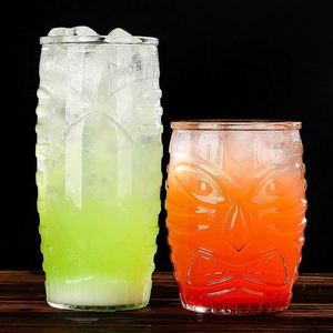 Mug Tiki classique artisanal - Verre à vin en verre culturel polynésien avec poignée en aluminium pour les fêtes - Product Image 5
