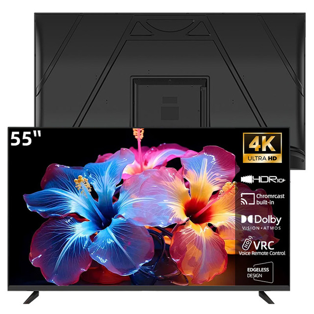 Flat Screen Smart TV 32 43 49 55 Inch Digital Signage Advertising Player Voice Remote 2K 4K LED LCD Display Television