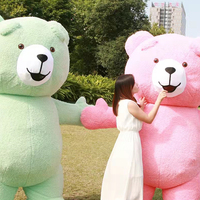 Costume de mascotte ours en peluche gonflable géant coloré et stylé, imprimé en sérigraphie, pour adultes unisexe, populaire pour le cosplay