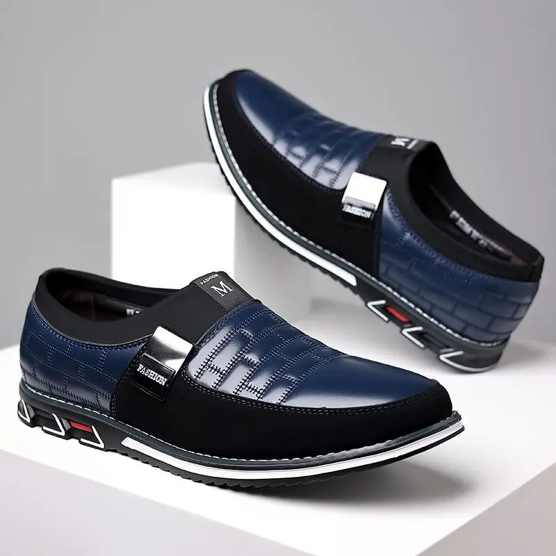 Custom slip on best mens casual dress shoes large size 38-48 british style PU leather shoes for men casual