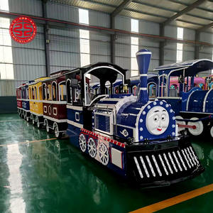 <span class=keywords><strong>Tren</strong></span> Eléctrico sin Rieles para Exteriores, para Adultos y Niños, 18-24 Pasajeros, Velocidad de 8 km/h, Uso Comercial - Product Image 2