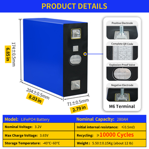 Batería de Iones de Litio de Grado 3.2V 280Ah, Marca LF280K, en Stock en la UE, para Almacenamiento de Energía Solar en Barcos, con 5 Años de Garantía - Product Image 3